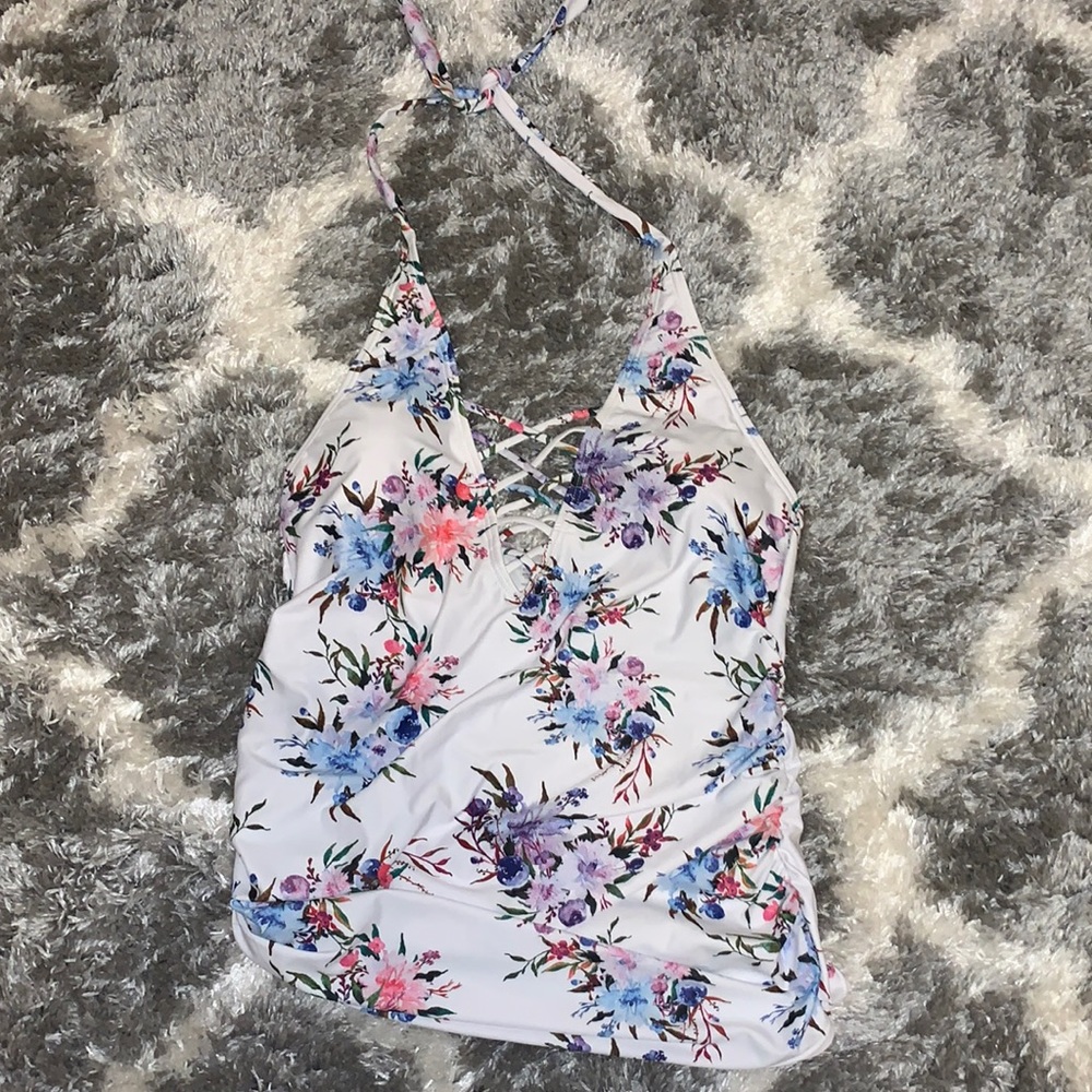 Women’s Pinkblush Maternity Swim Halter Tankini Top - Large, Like New